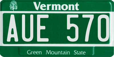 VT license plate AUE570