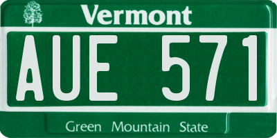 VT license plate AUE571