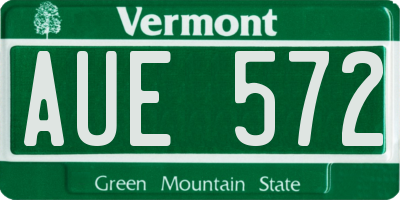 VT license plate AUE572