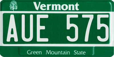 VT license plate AUE575