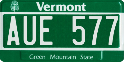 VT license plate AUE577