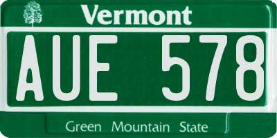 VT license plate AUE578