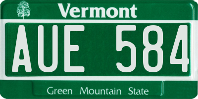 VT license plate AUE584