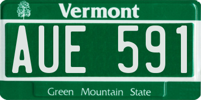 VT license plate AUE591