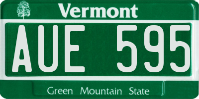 VT license plate AUE595