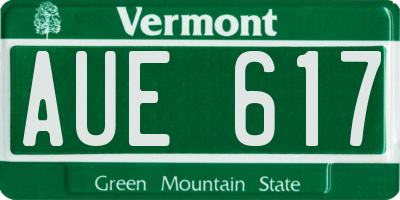 VT license plate AUE617