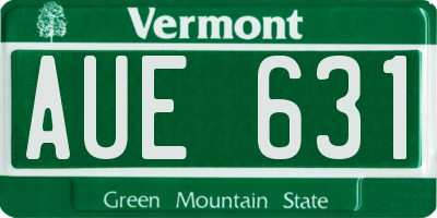 VT license plate AUE631