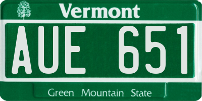 VT license plate AUE651