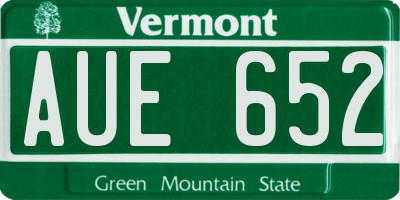VT license plate AUE652