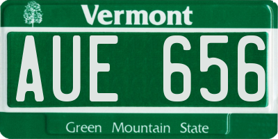 VT license plate AUE656