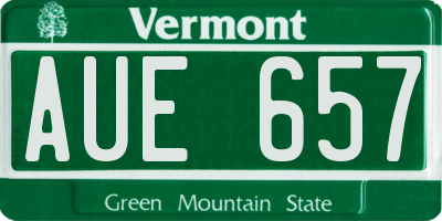 VT license plate AUE657