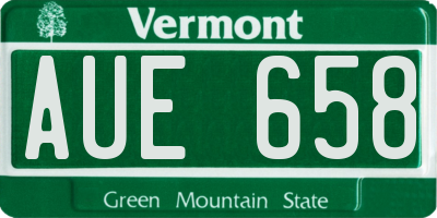 VT license plate AUE658
