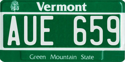 VT license plate AUE659