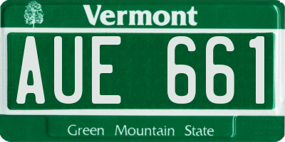 VT license plate AUE661