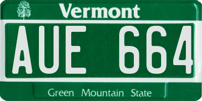 VT license plate AUE664