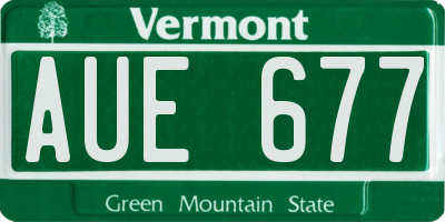 VT license plate AUE677