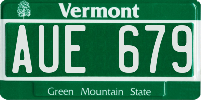 VT license plate AUE679