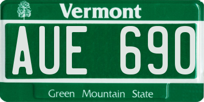 VT license plate AUE690