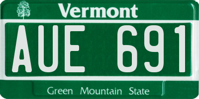 VT license plate AUE691