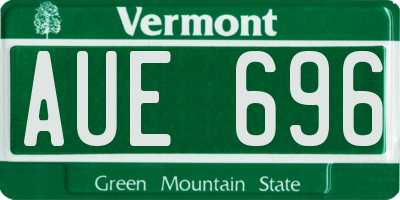 VT license plate AUE696