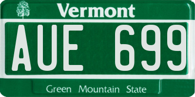 VT license plate AUE699