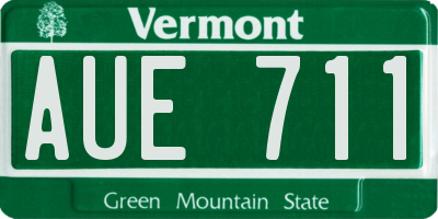 VT license plate AUE711
