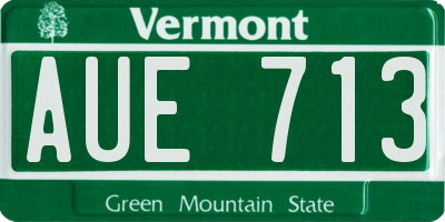 VT license plate AUE713