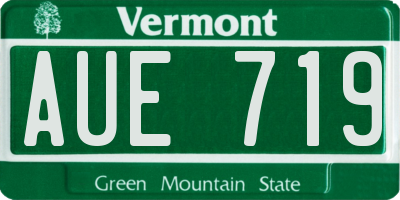 VT license plate AUE719