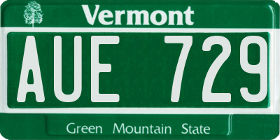 VT license plate AUE729