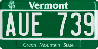 VT license plate AUE739