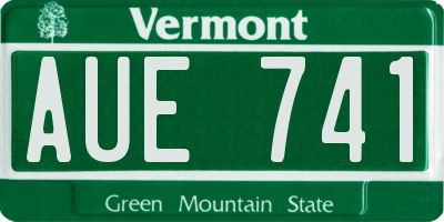 VT license plate AUE741
