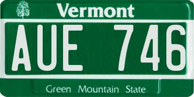 VT license plate AUE746
