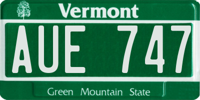 VT license plate AUE747