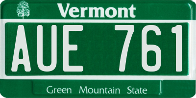 VT license plate AUE761