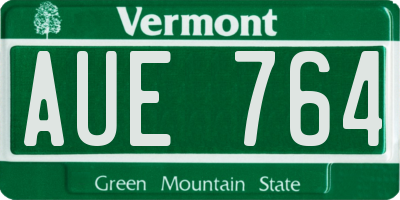 VT license plate AUE764