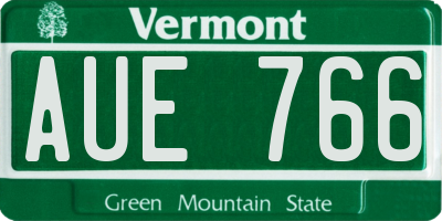 VT license plate AUE766