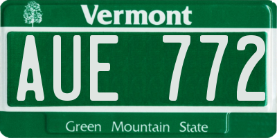 VT license plate AUE772
