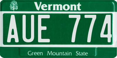 VT license plate AUE774