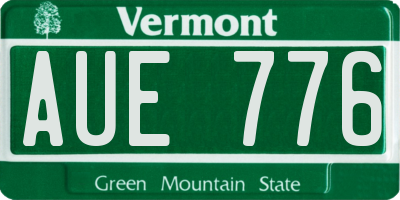 VT license plate AUE776