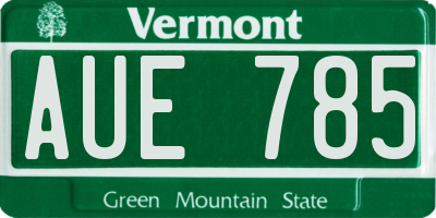 VT license plate AUE785