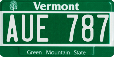 VT license plate AUE787