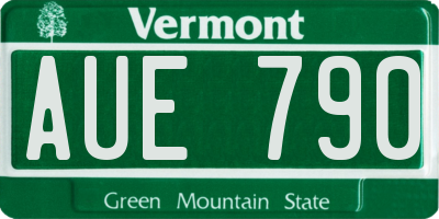 VT license plate AUE790