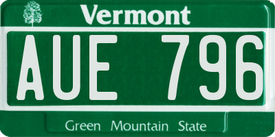 VT license plate AUE796