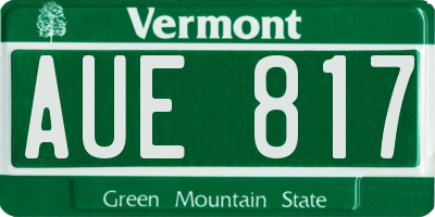 VT license plate AUE817