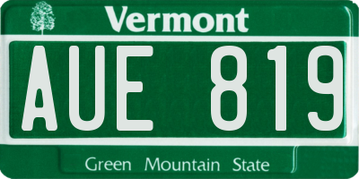 VT license plate AUE819