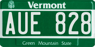 VT license plate AUE828