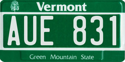 VT license plate AUE831