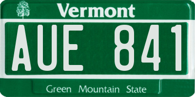 VT license plate AUE841