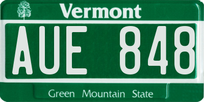 VT license plate AUE848