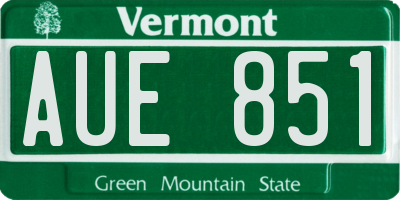 VT license plate AUE851